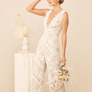 White Lace Wide-Leg Jumpsuit